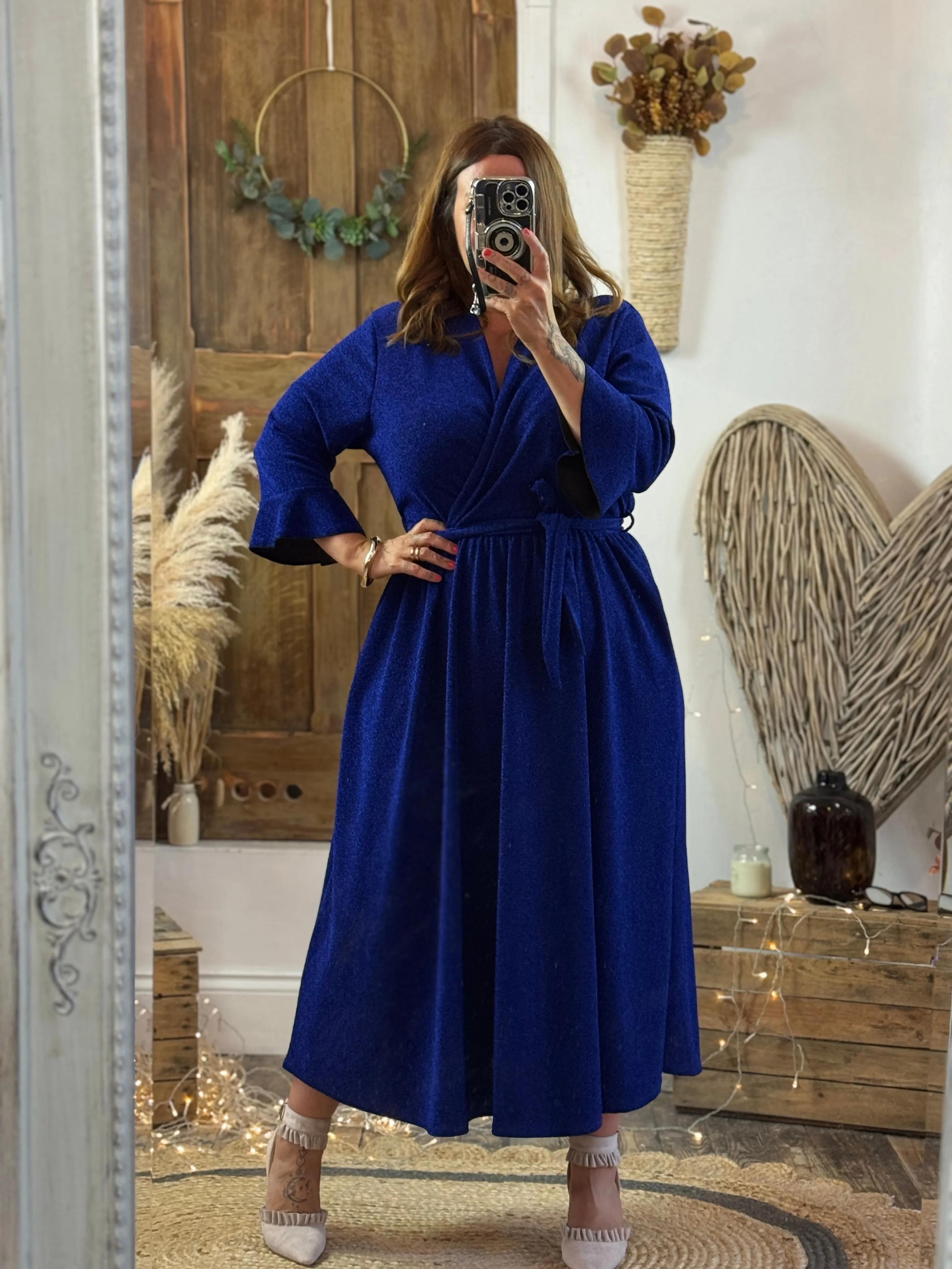 Royal Blue Sparkly Roxy Midaxi Dress