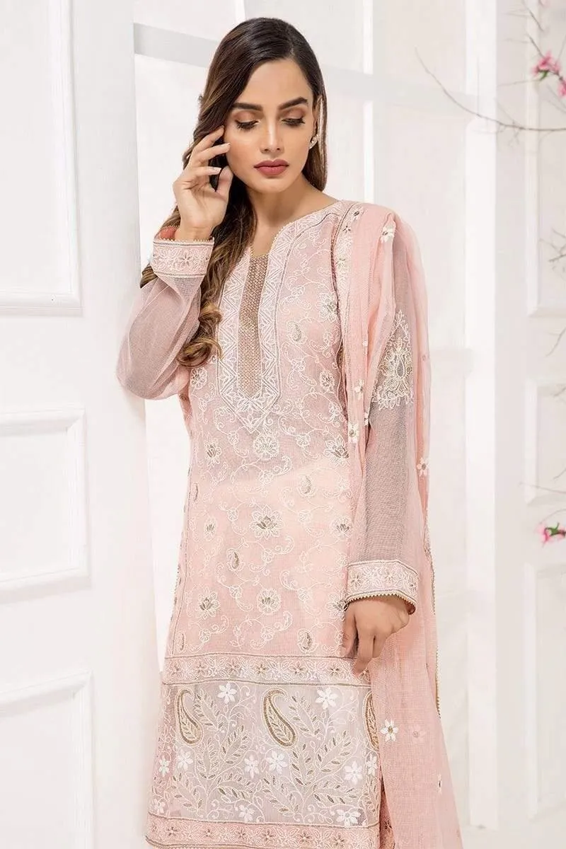 Sadia Aamir - Peach Persica - SA-LP38 - Embroidery - 1 Piece