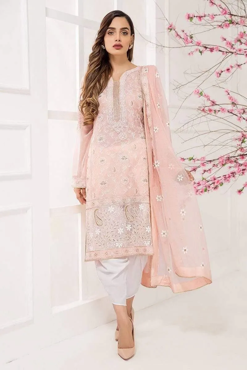 Sadia Aamir - Peach Persica - SA-LP38 - Embroidery - 1 Piece