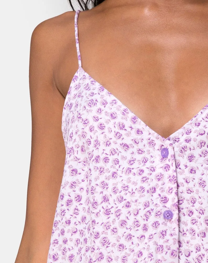 Sanna Slip Dress in Ditsy Rose Lilac