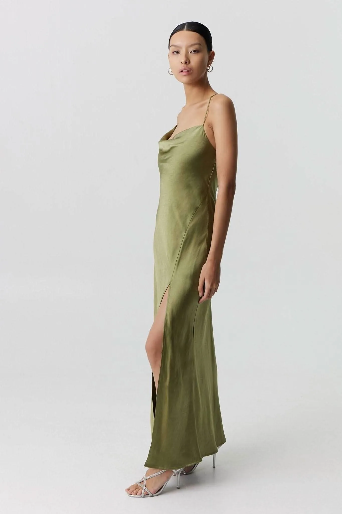 Satin Split Slip Maxi Dress