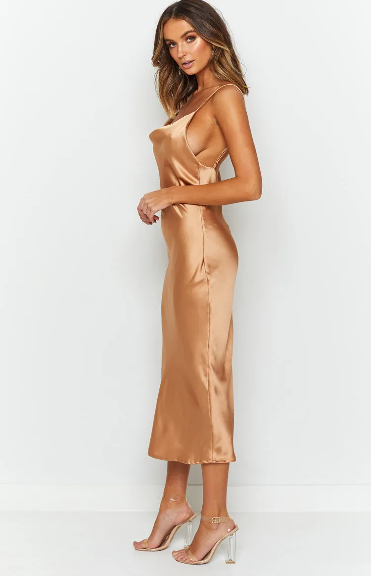 Schiffer Slip Midi Dress Champagne