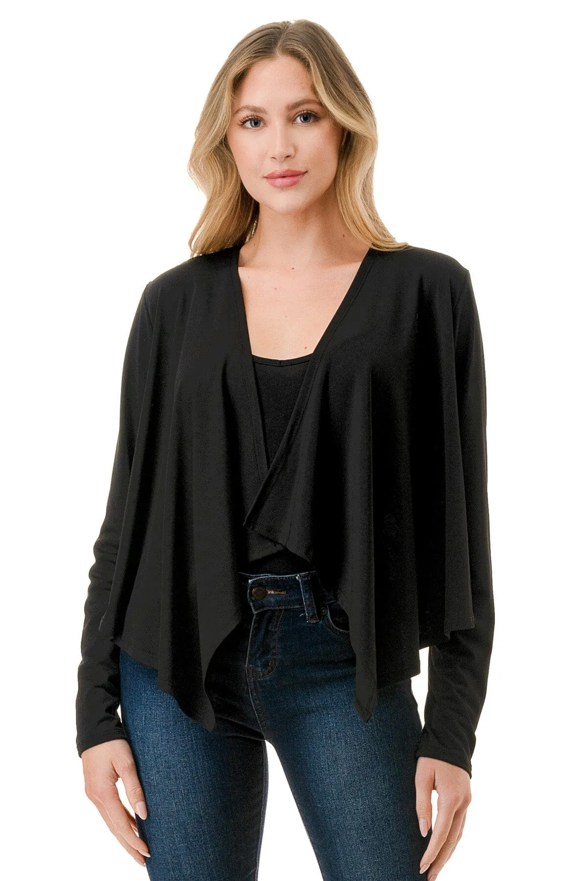 SHEER BACK SHORT CARDIGAN