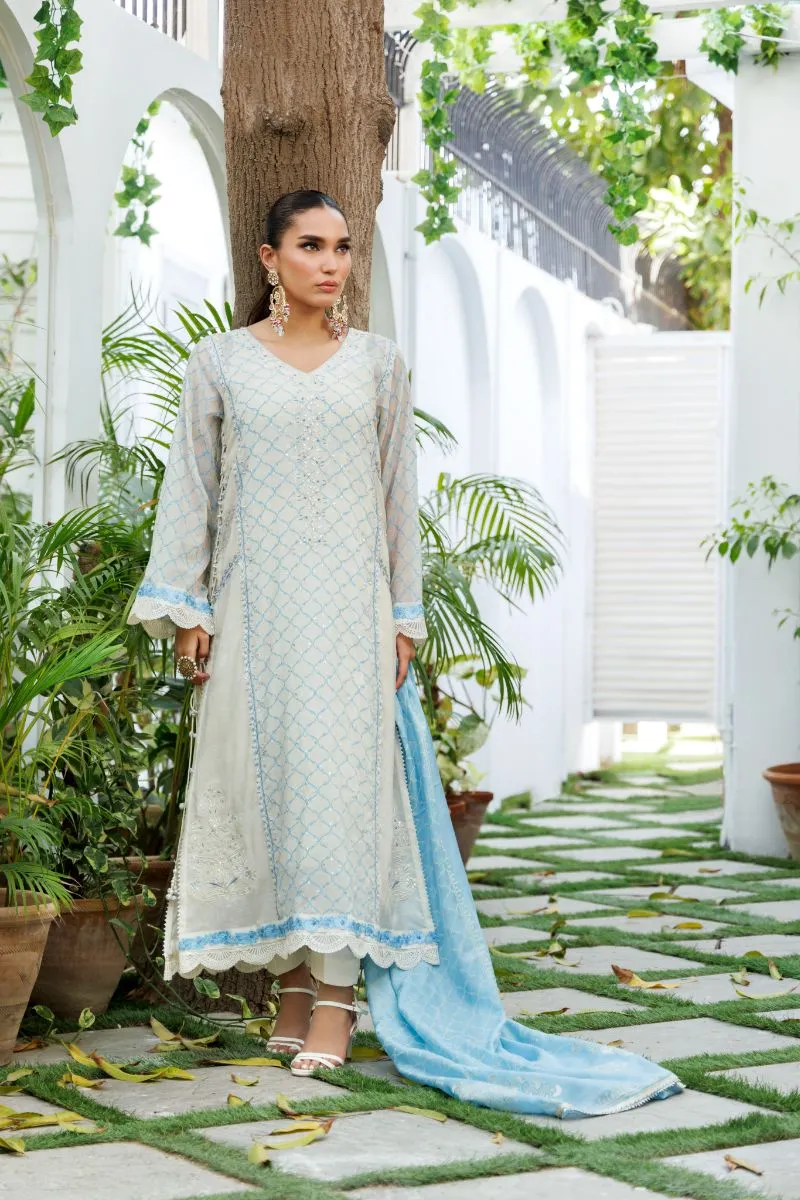 Shehrnaz - SHK-1308 - Off-white - Silk - 4 Piece