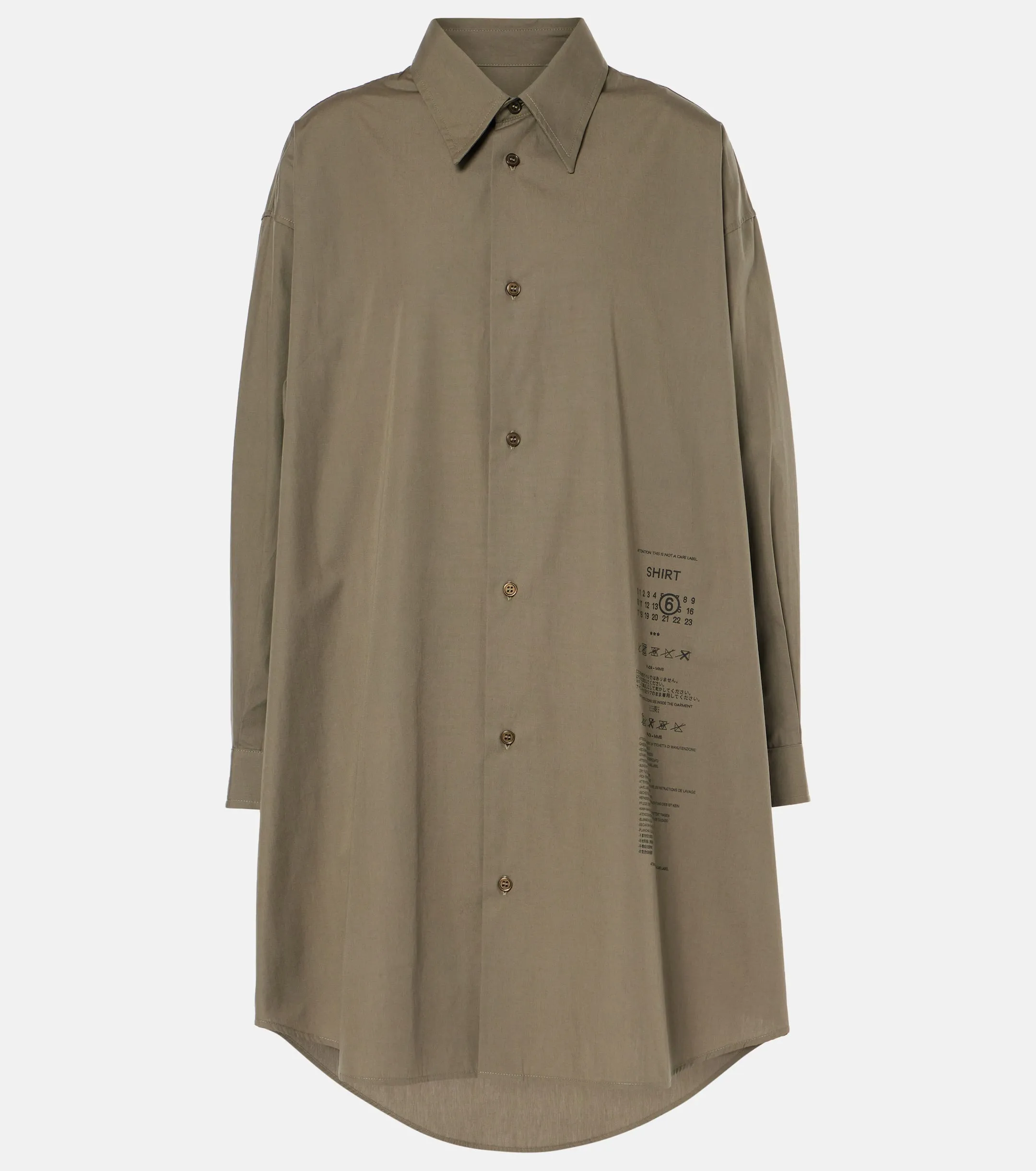 Shirt Dress in Khaki by MM6 Maison Margiela