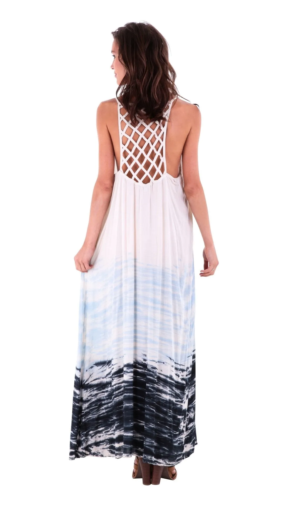 SHU-SHI Women's Sleeveless Maxi Tank Dress - Tie Dye Sundress