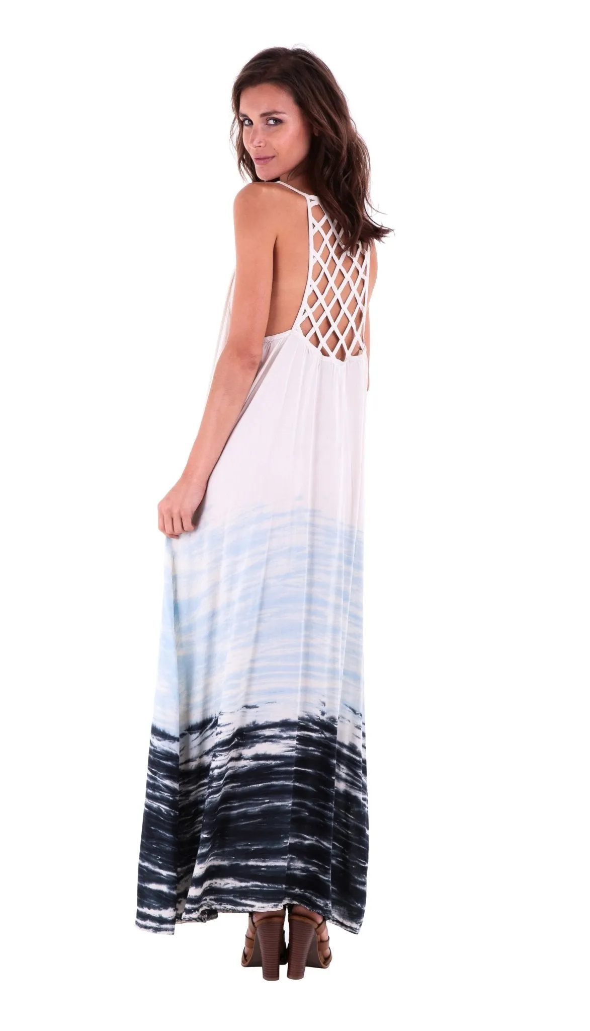 SHU-SHI Women's Sleeveless Maxi Tank Dress - Tie Dye Sundress