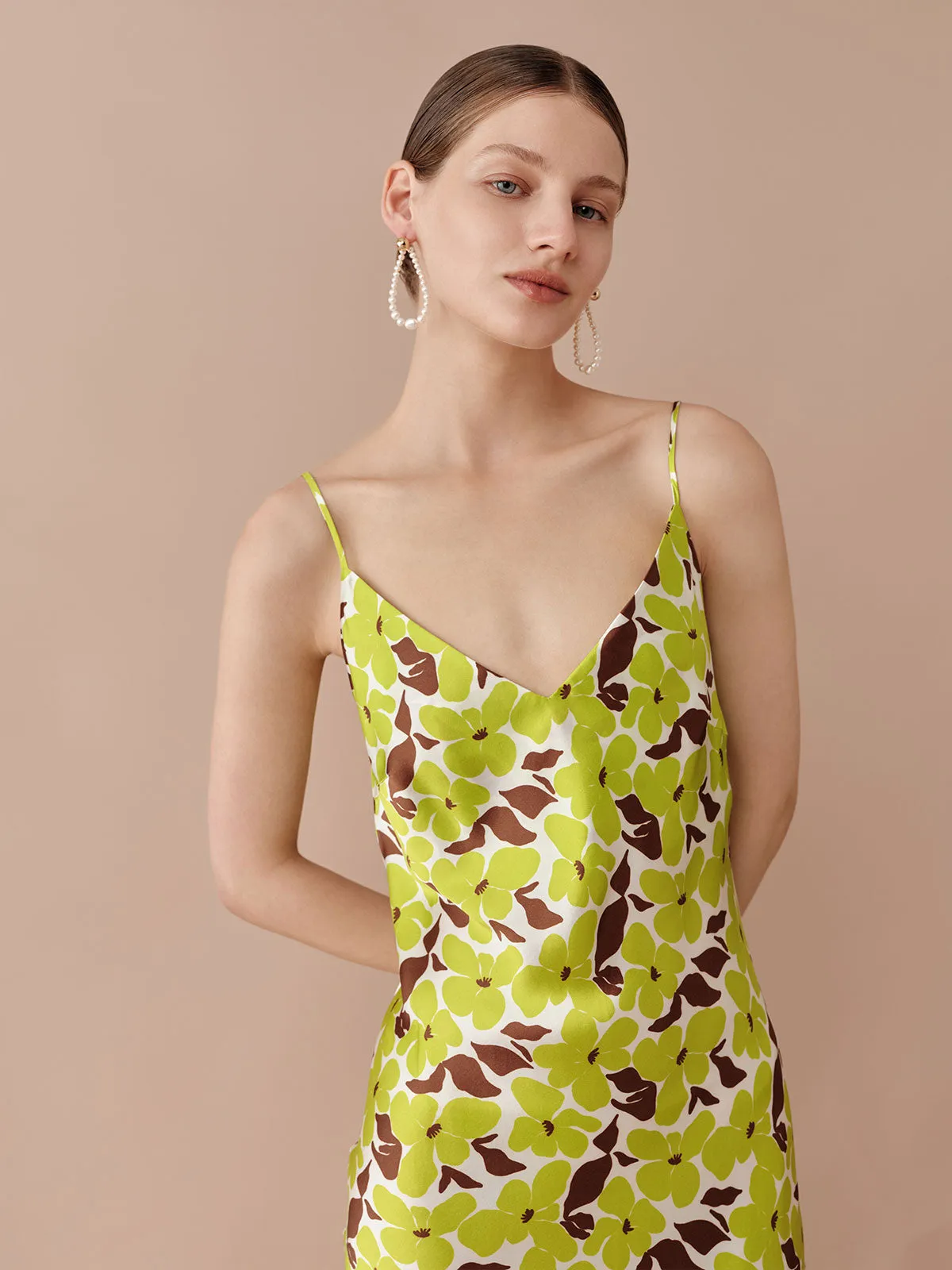 SILKINC Flower Cluster Slip Dress