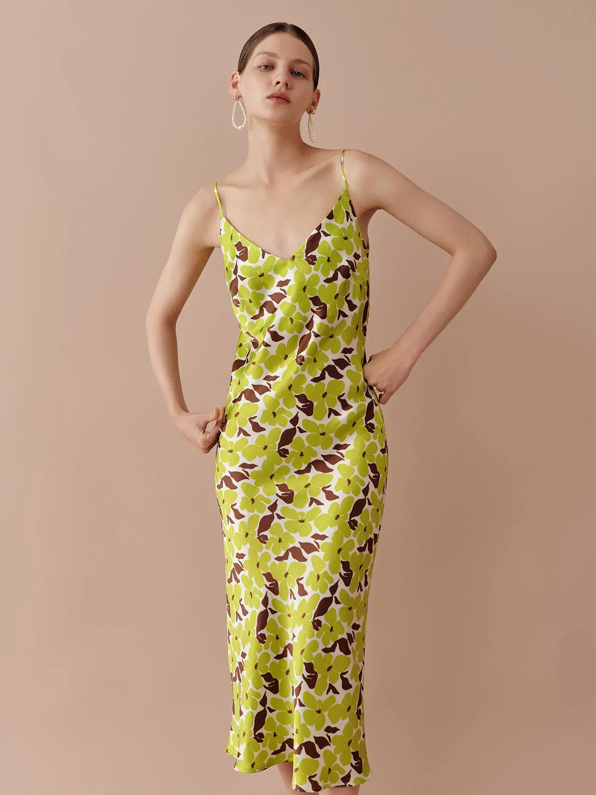 SILKINC Flower Cluster Slip Dress