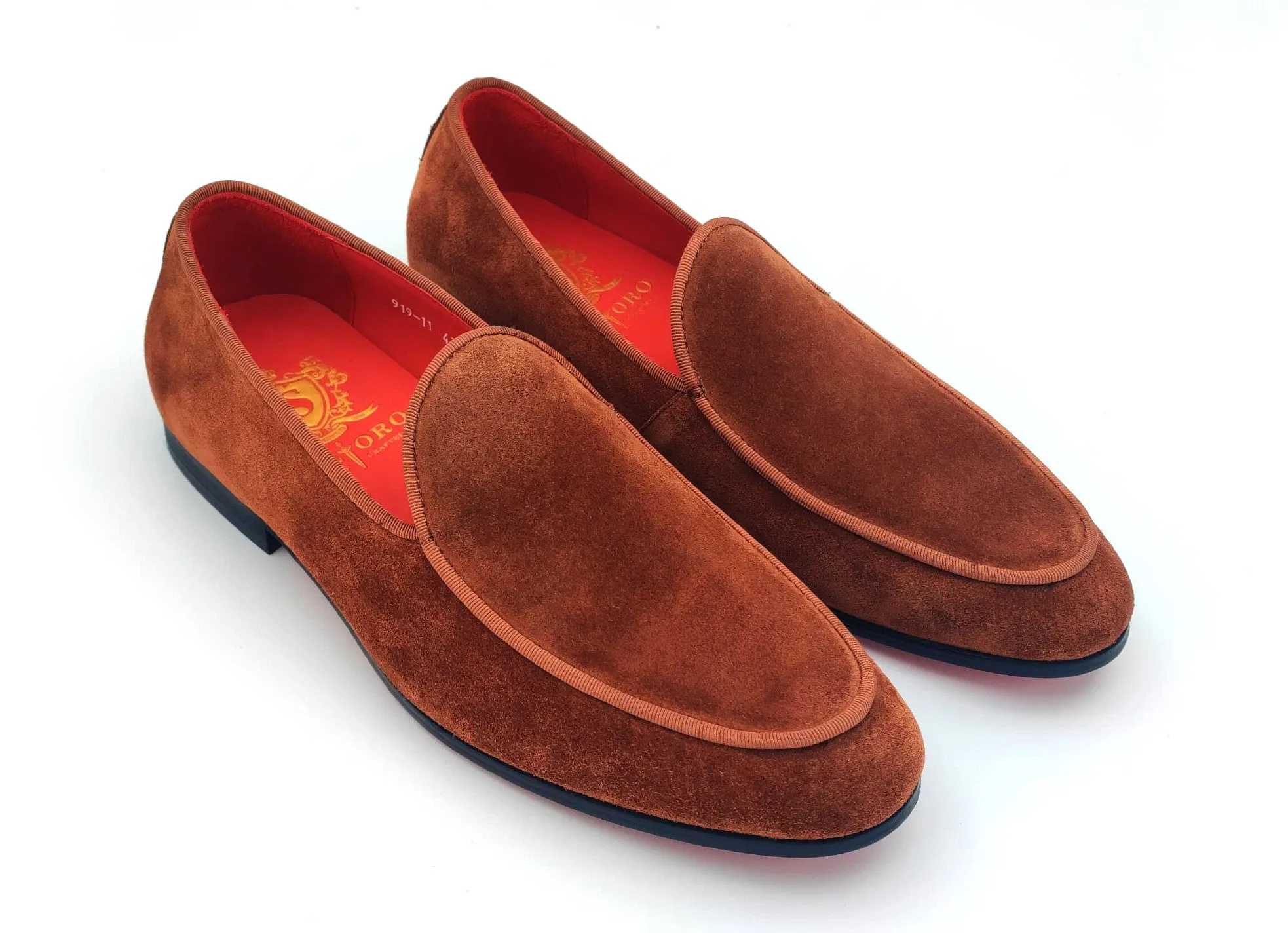 Slipper Loafers - Tobacco Suede Loafers