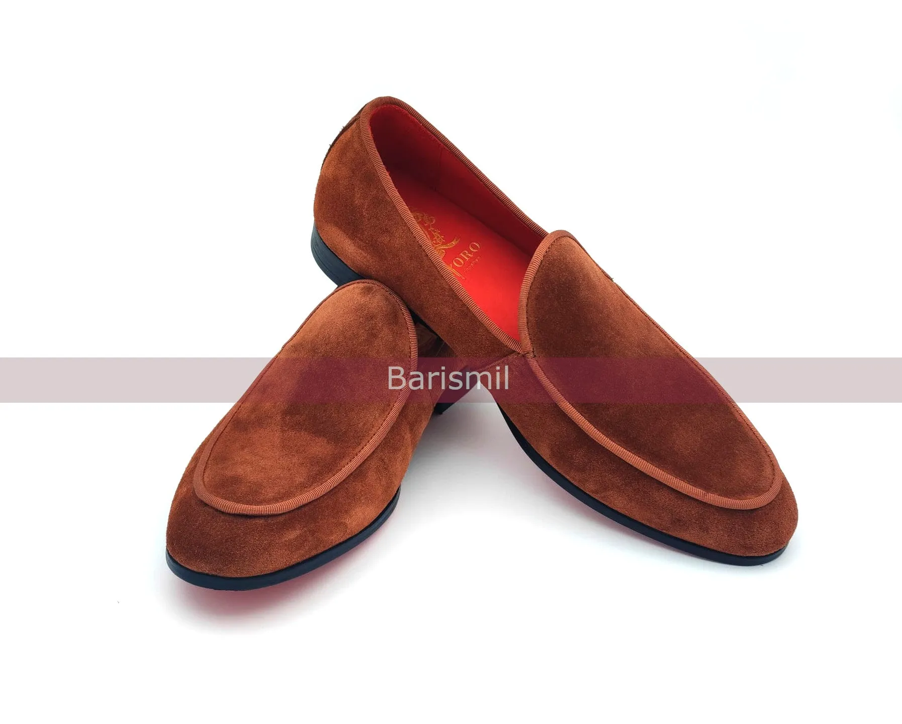 Slipper Loafers - Tobacco Suede Loafers