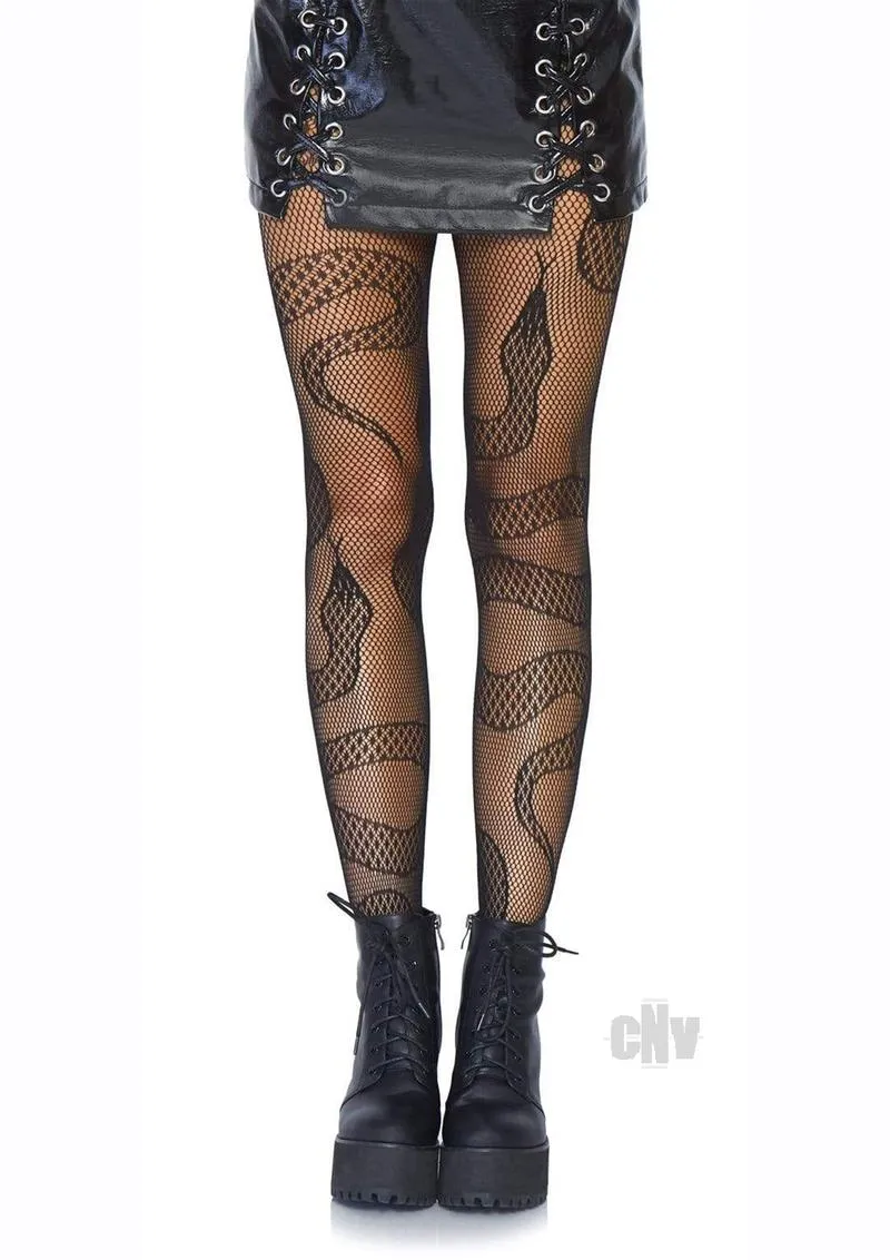 Snake Net Tights Os Black