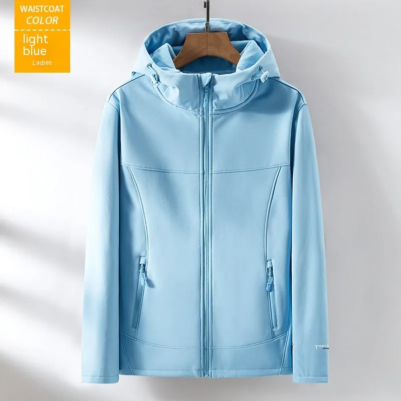 Soft Shell Jacket Fleece-lined Single-layer Coat