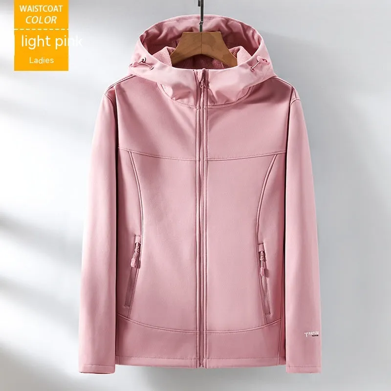 Soft Shell Jacket Fleece-lined Single-layer Coat