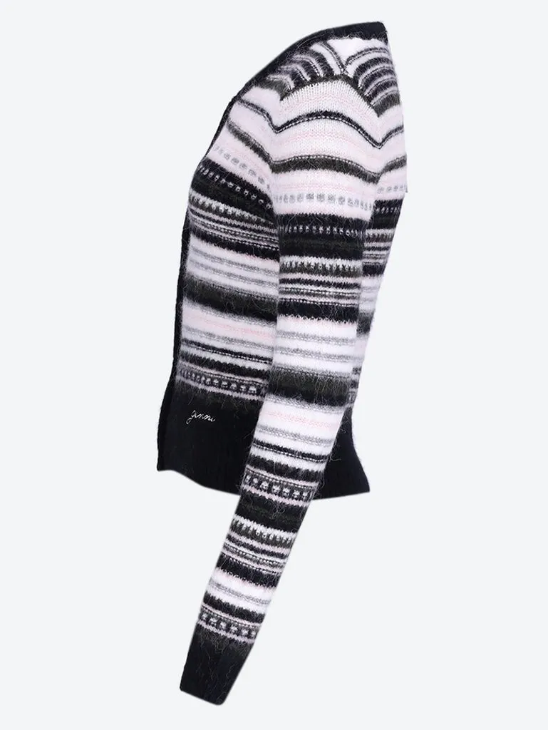 Soft wool stripe cardigan