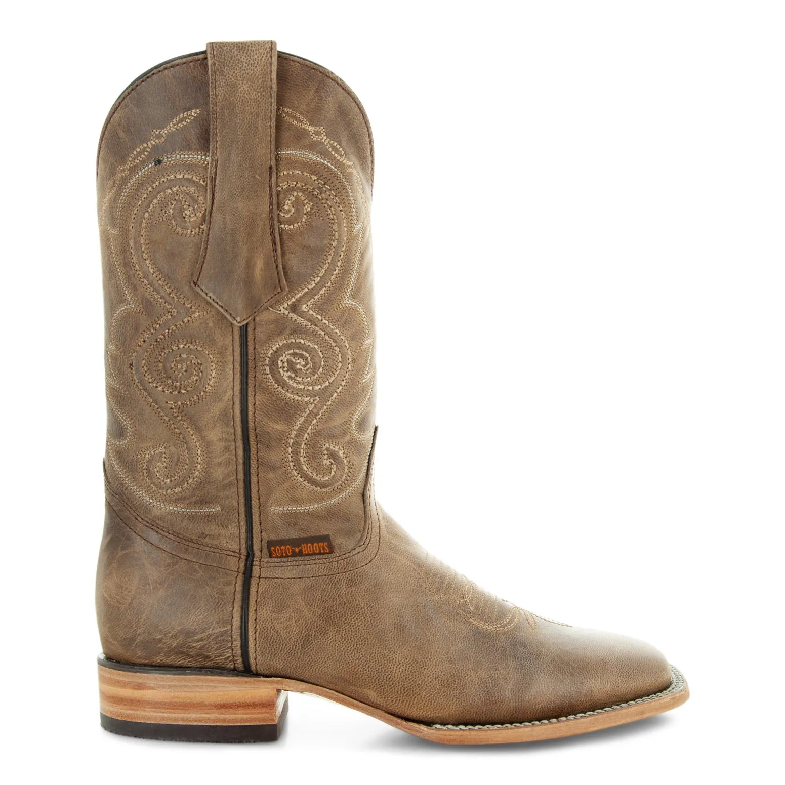 Soto Boots Mens Tan Broad Square Toe Cowboy Boot H50036