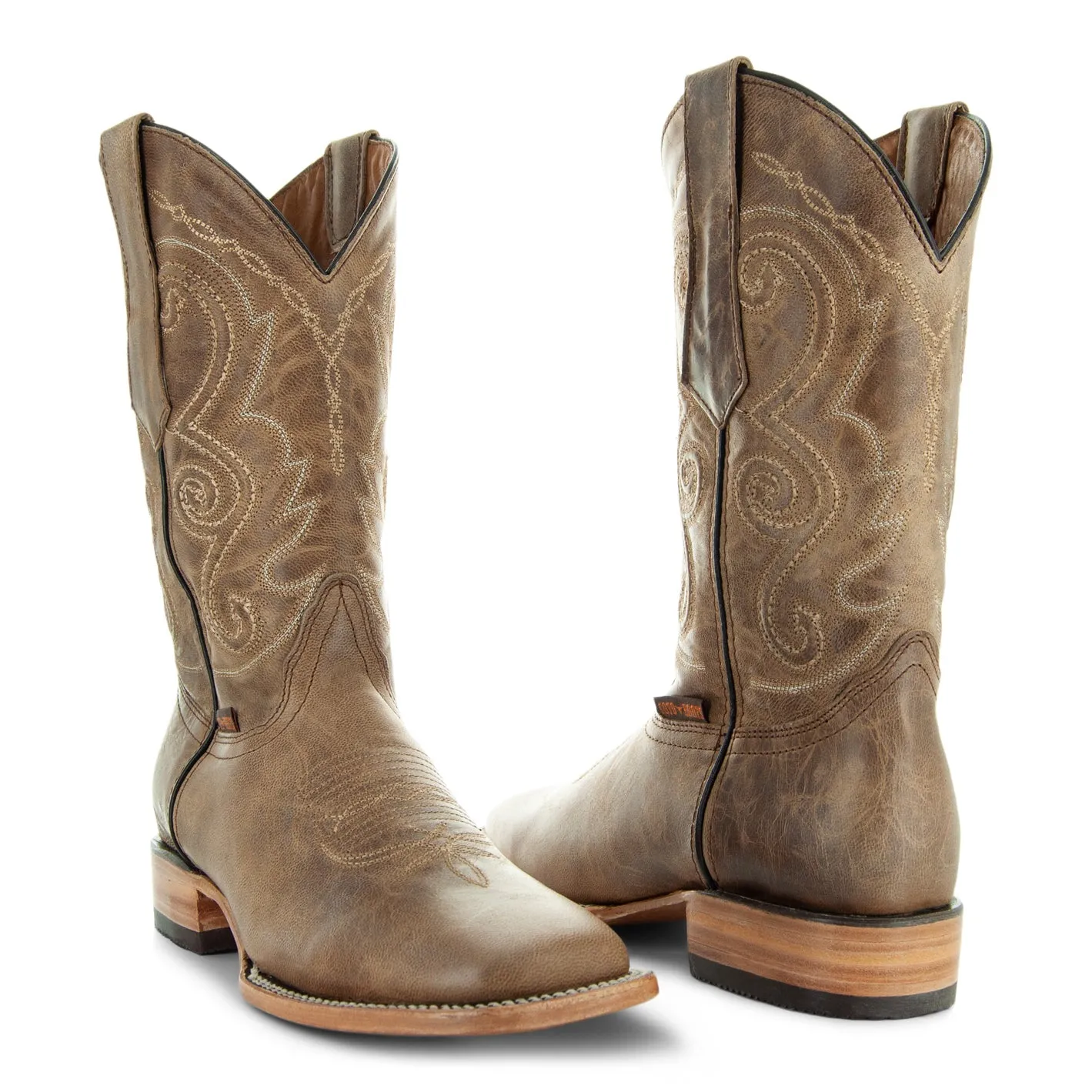 Soto Boots Mens Tan Broad Square Toe Cowboy Boot H50036