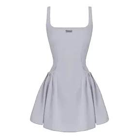 Spring Summer Slip Tank Backless Mini Dress Women Square Collar Korean Casual Beach Design Pocket Party Short Dresses