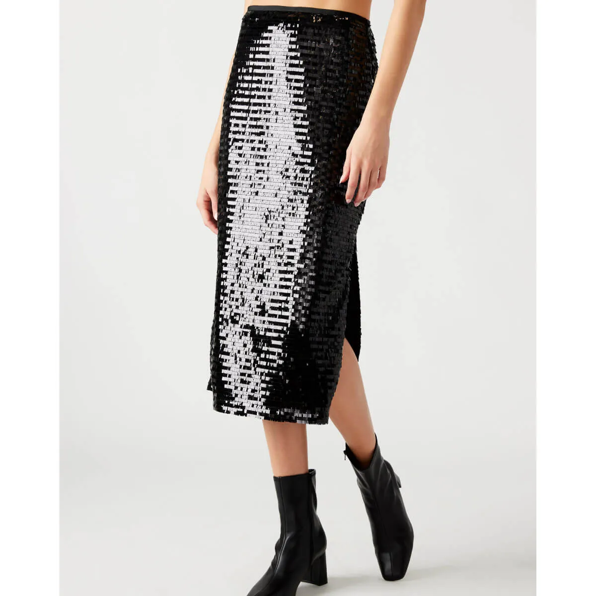 Steve Madden Dinah Piano Sequin High Rise Midi Pencil Skirt