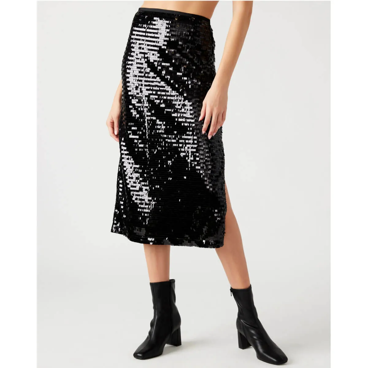 Steve Madden Dinah Piano Sequin High Rise Midi Pencil Skirt