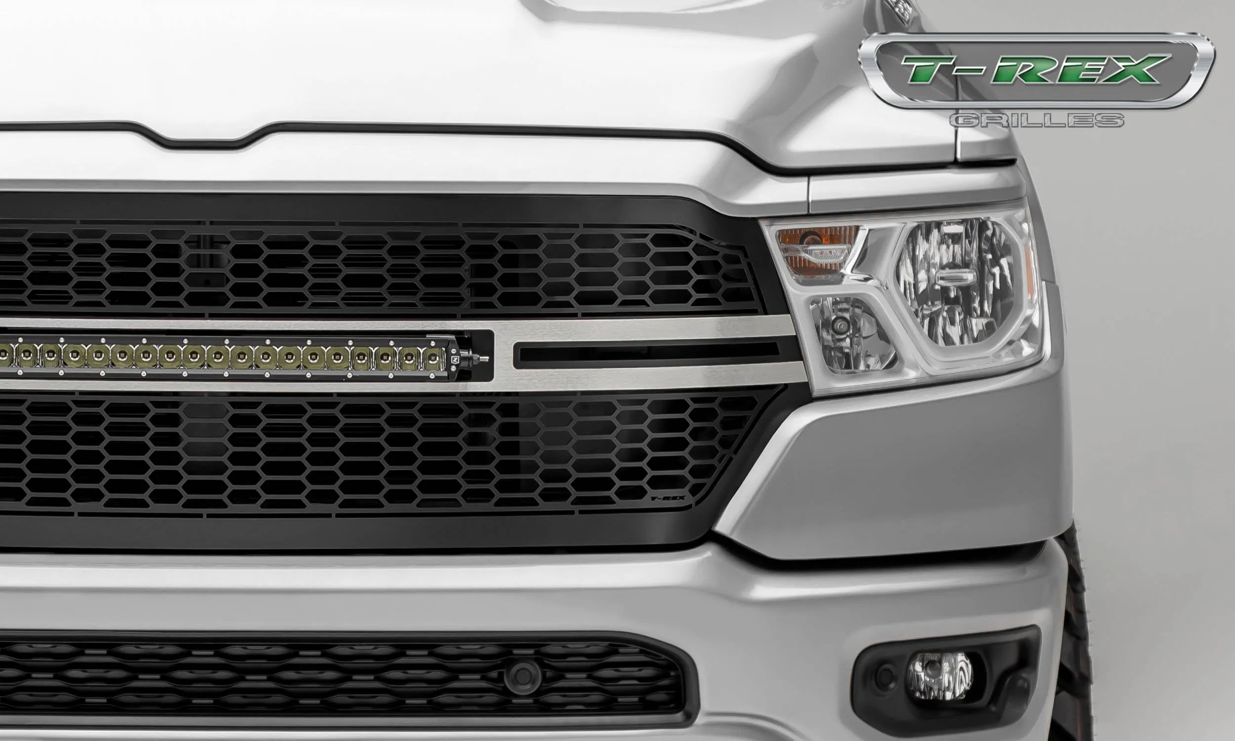 T-REX Laser Torch 1 Piece Grilles - Brushed - 2019 Ram 1500