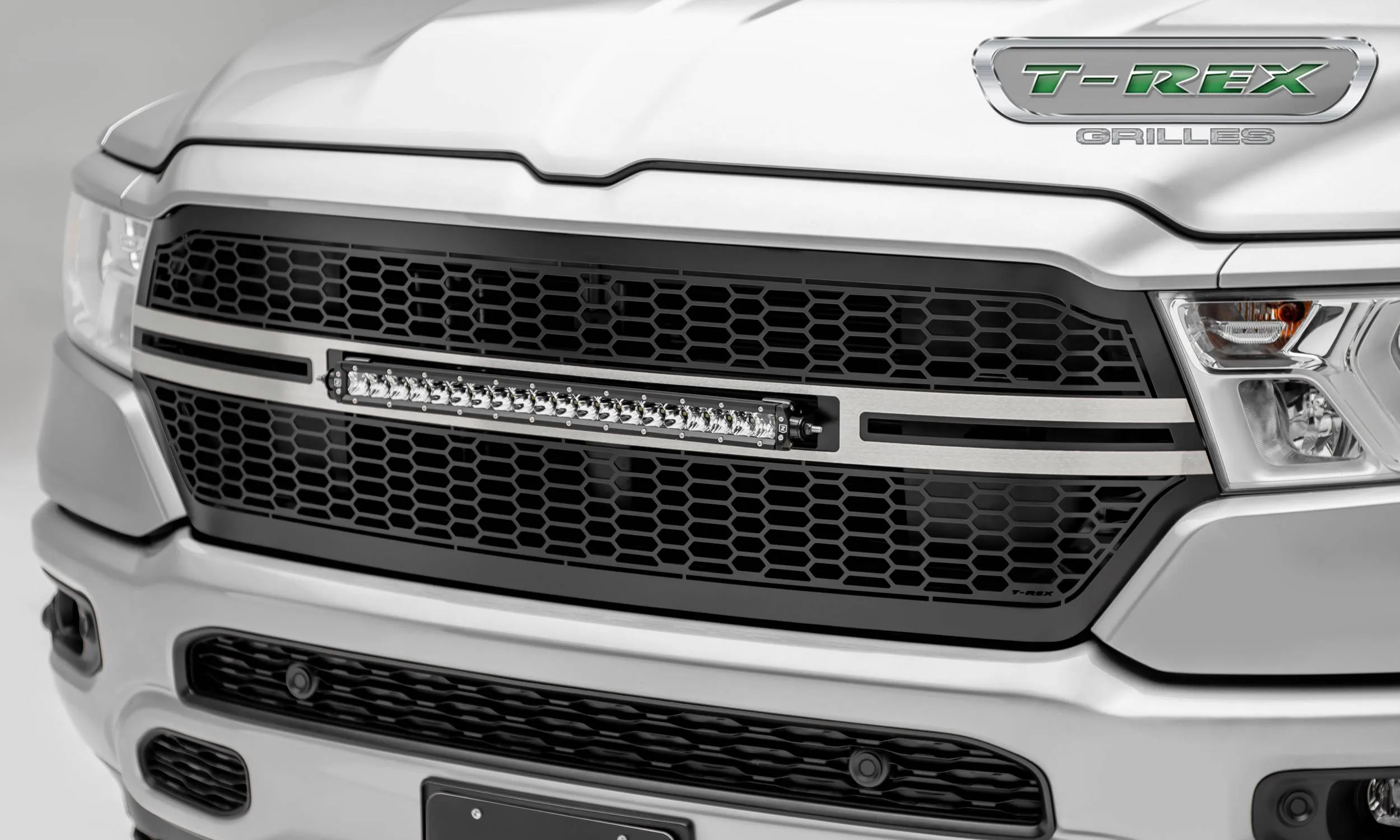 T-REX Laser Torch 1 Piece Grilles - Brushed - 2019 Ram 1500