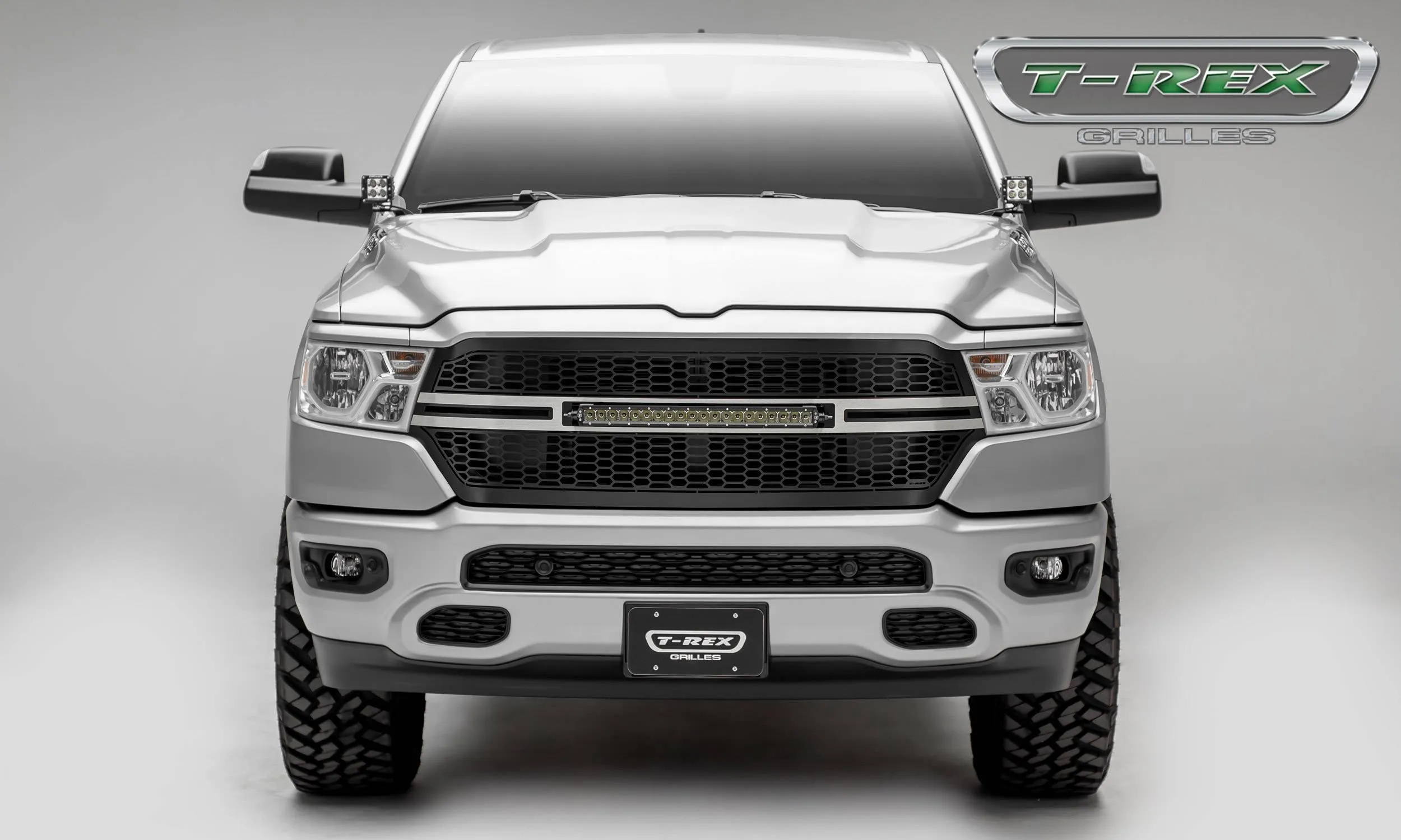 T-REX Laser Torch 1 Piece Grilles - Brushed - 2019 Ram 1500