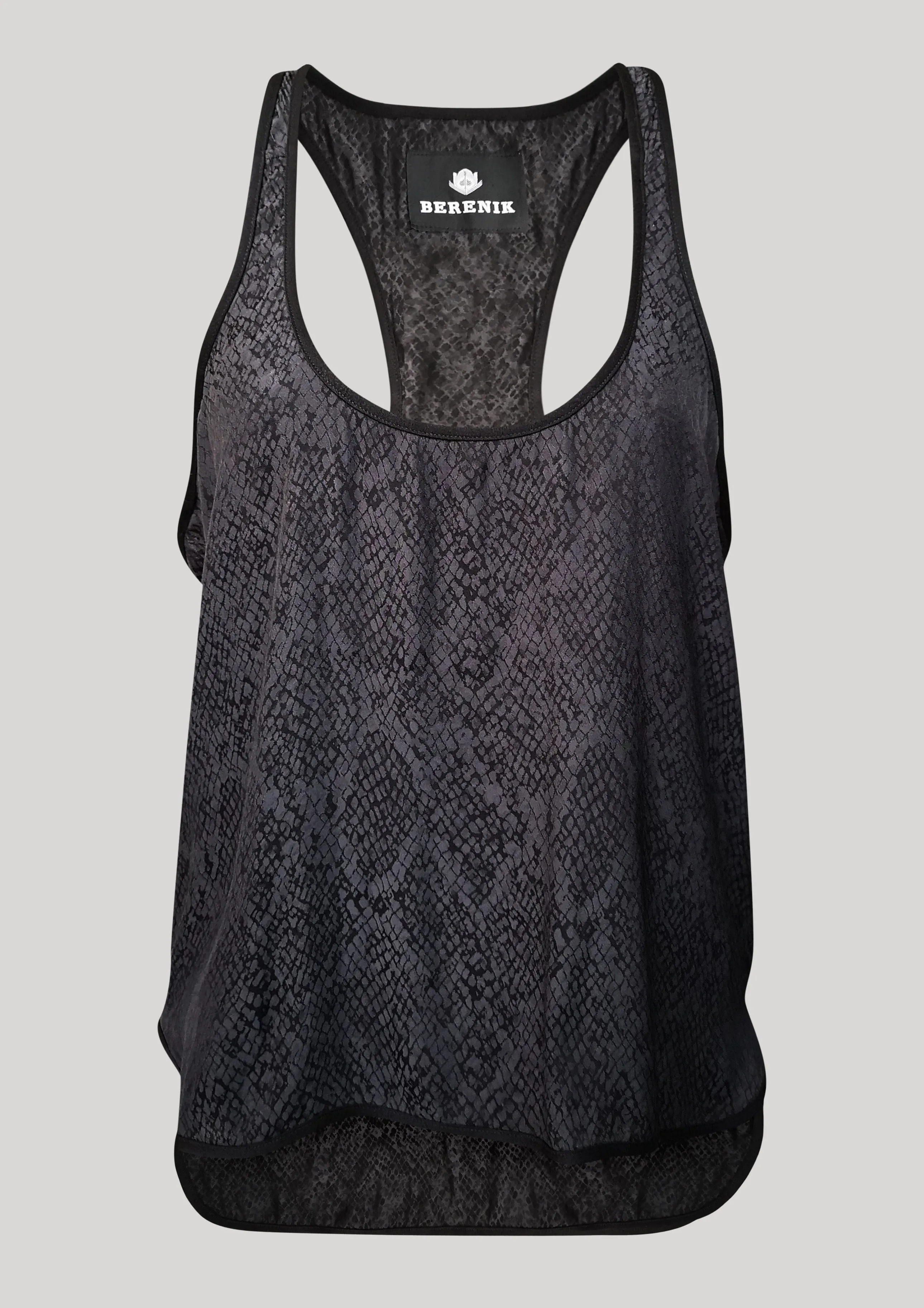 TANK TOP - JACQUARD SATIN black snake