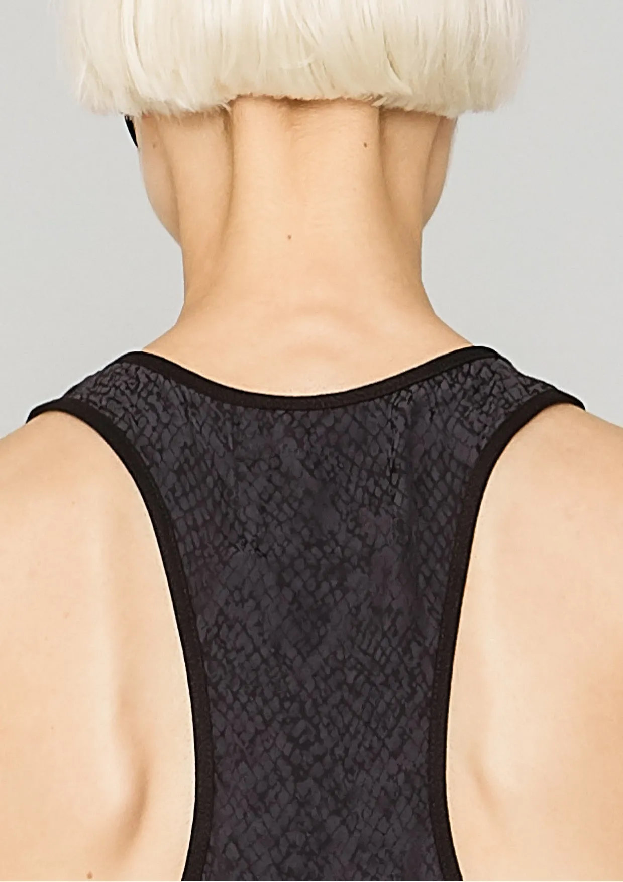 TANK TOP - JACQUARD SATIN black snake