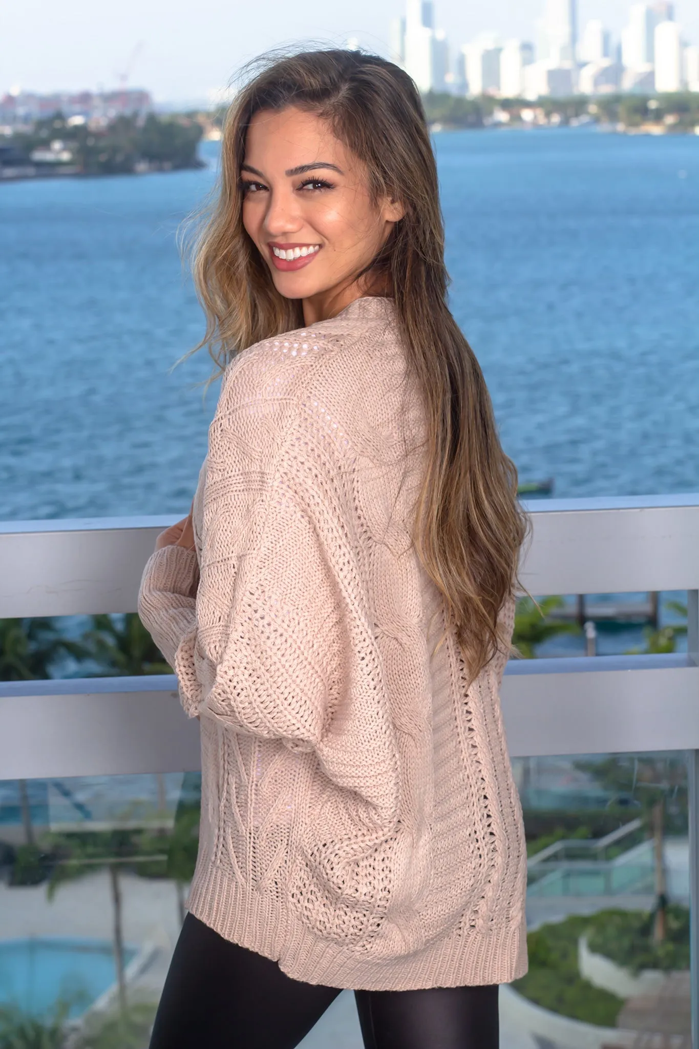 Taupe Oversized Cardigan