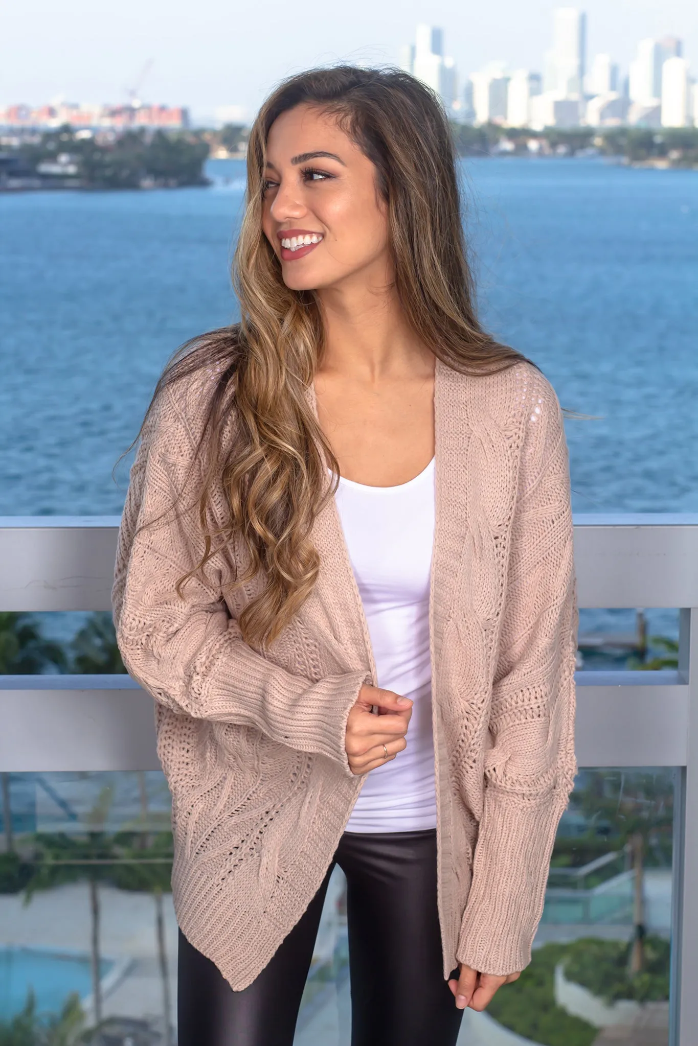 Taupe Oversized Cardigan