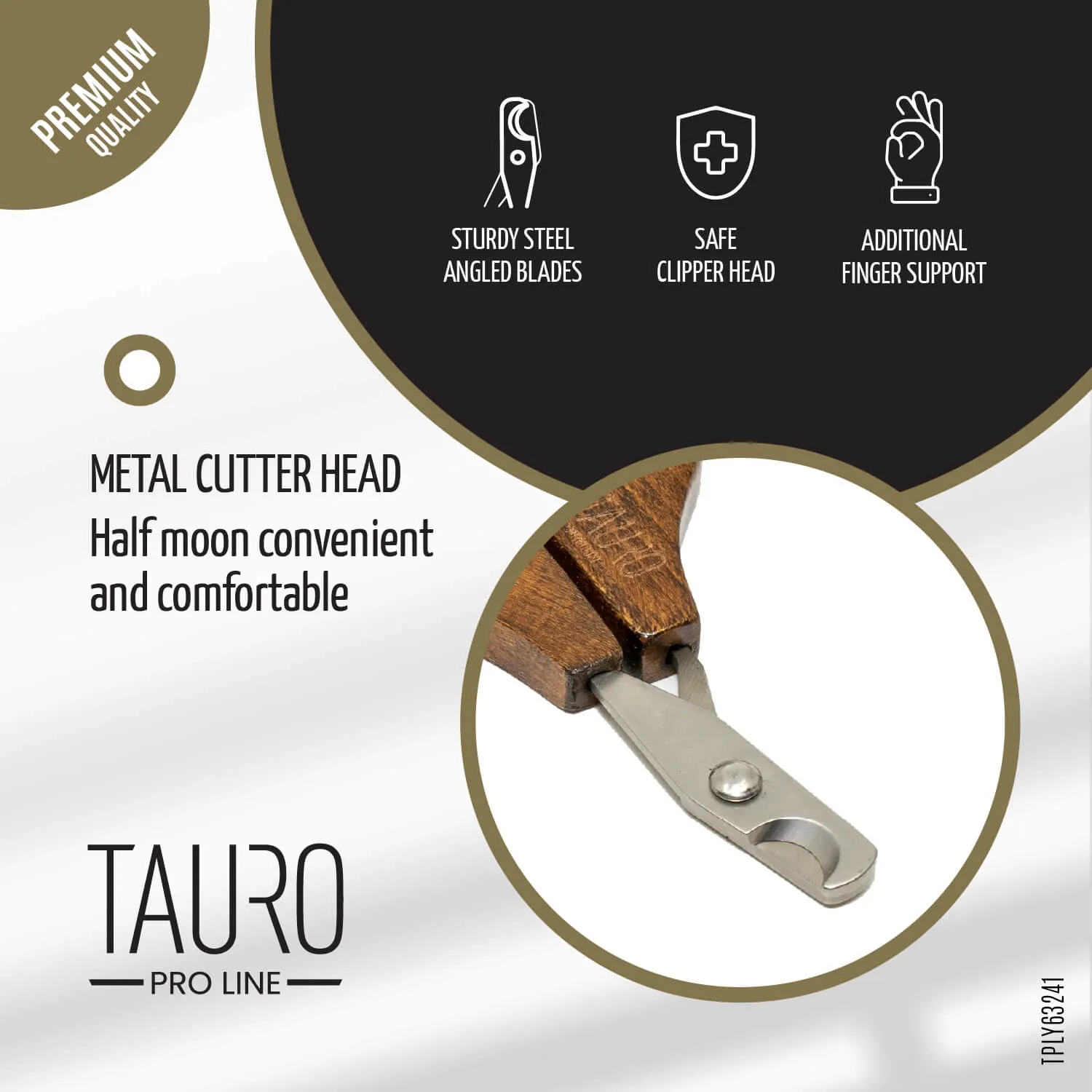 Tauro Pro Line Prestige Ergonomic Dog & Cat Nail Clippers Wooden Handle Stainless Steal Blades For Small And Medium Size Pets