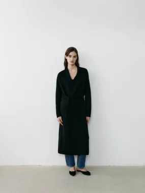 THE LONG CASHMERE CARDIGAN - BLACK