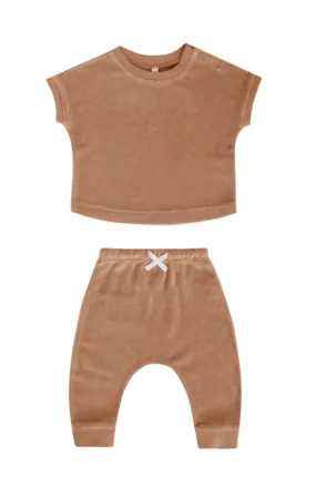 The Terry Tee   Pant SET by Quincy Mae - Clay - BABY