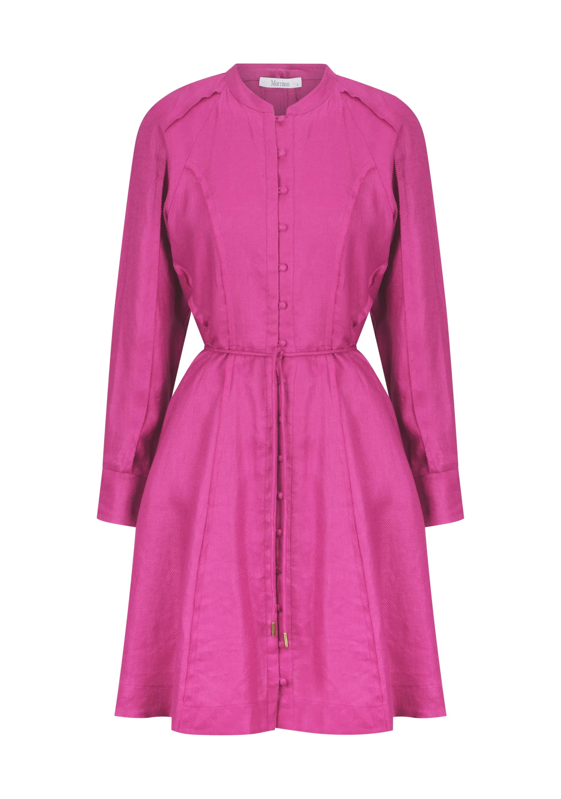 Tilly Linen Dress_Fuchsia