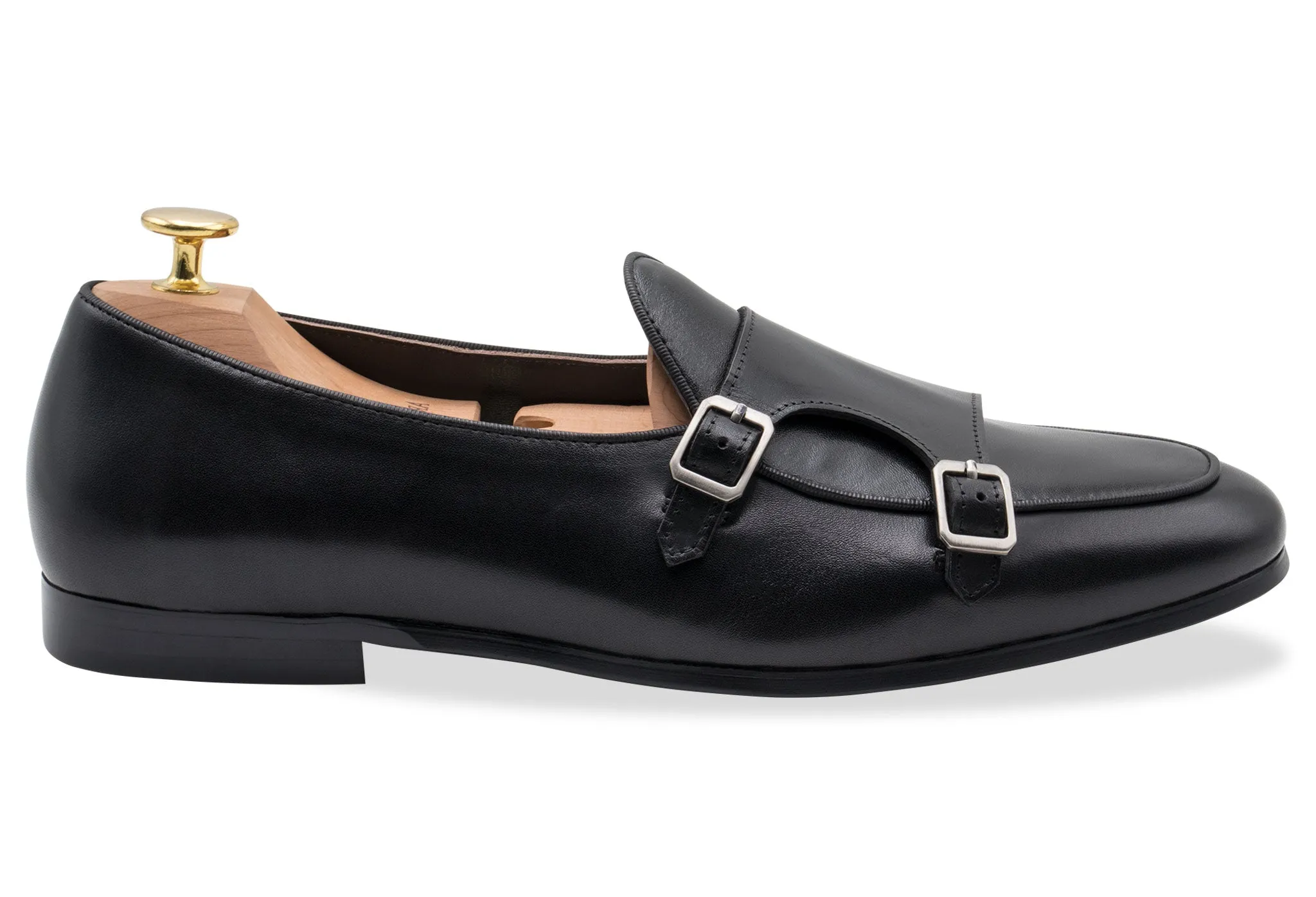 Tuerto Black Double Monk Loafer