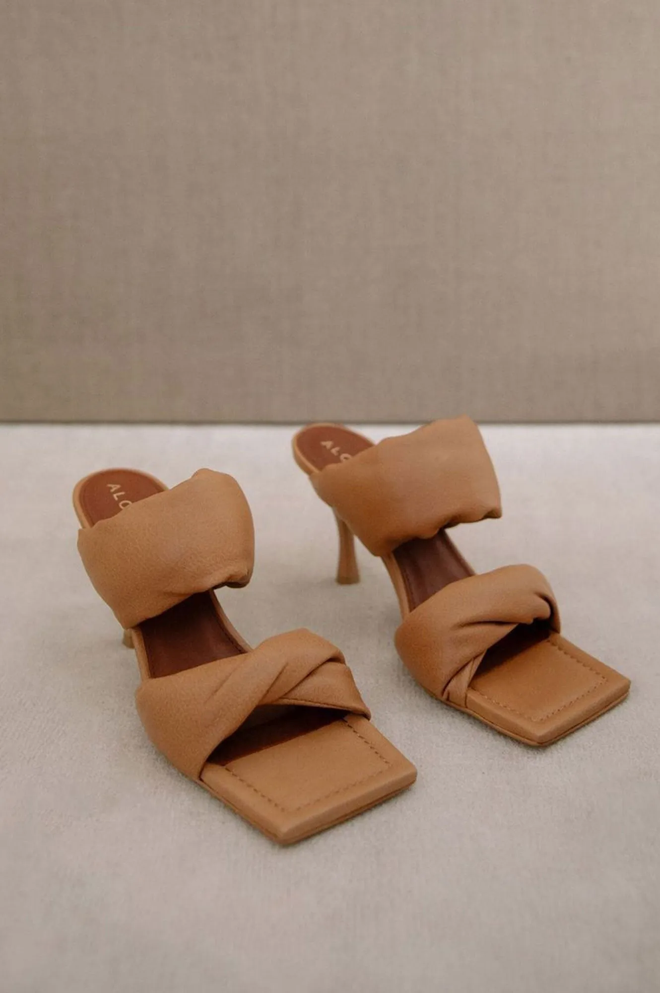 Twist Strap Sandals | Camel