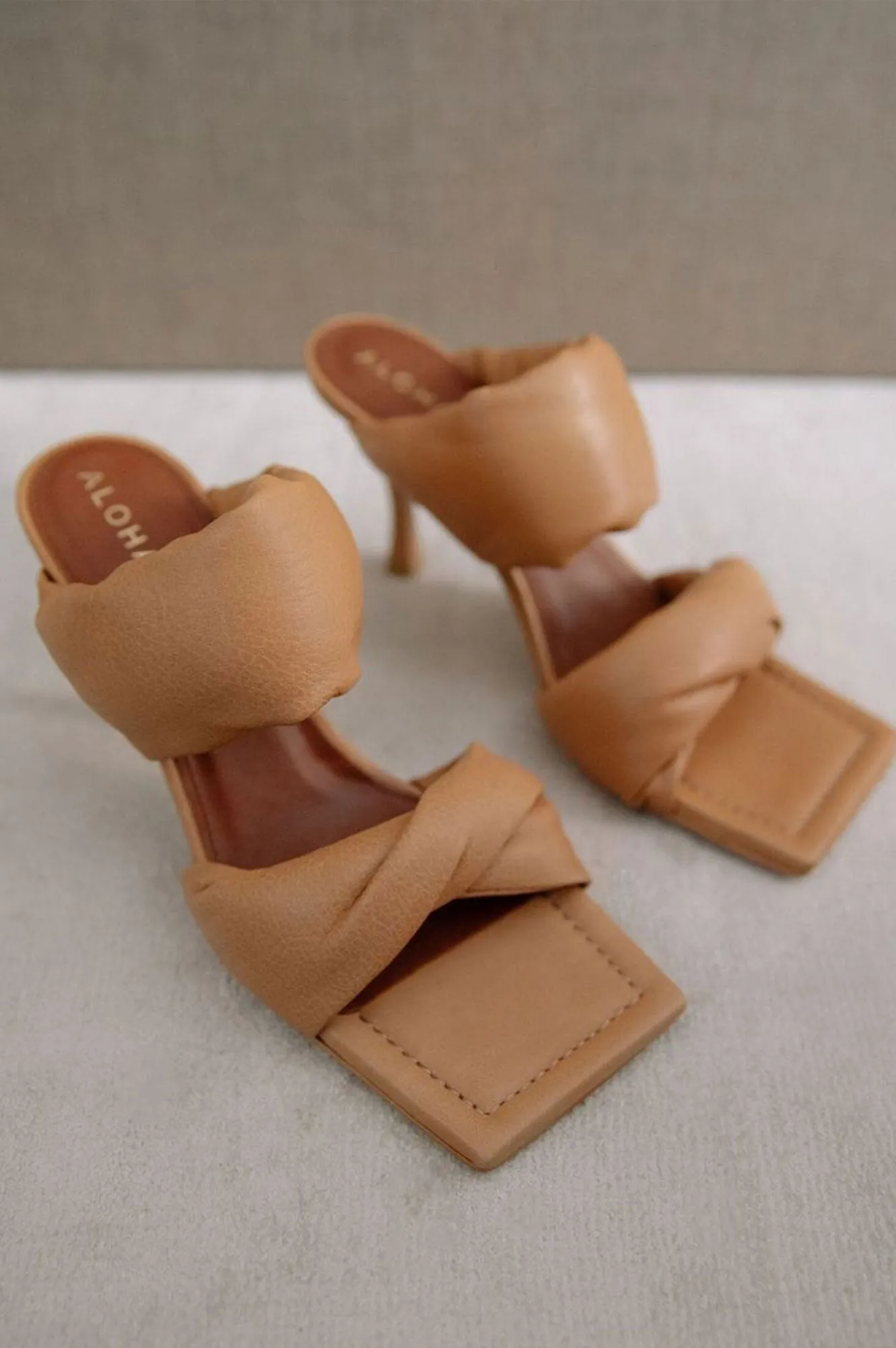 Twist Strap Sandals | Camel