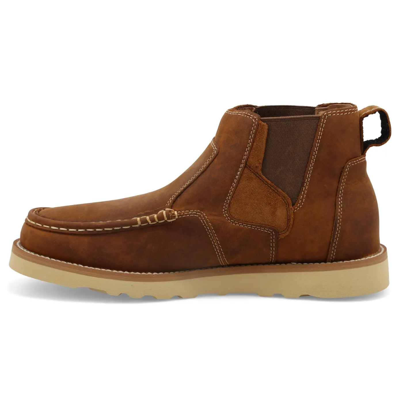 Twisted X Men's 4" Brown Chelsea Wedge Sole Round Toe Slip-On Boot