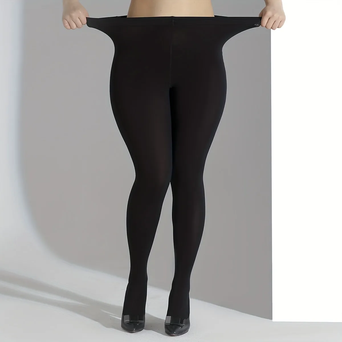 Ultimate Style High Waist Opaque Black Tights  Pantyhose