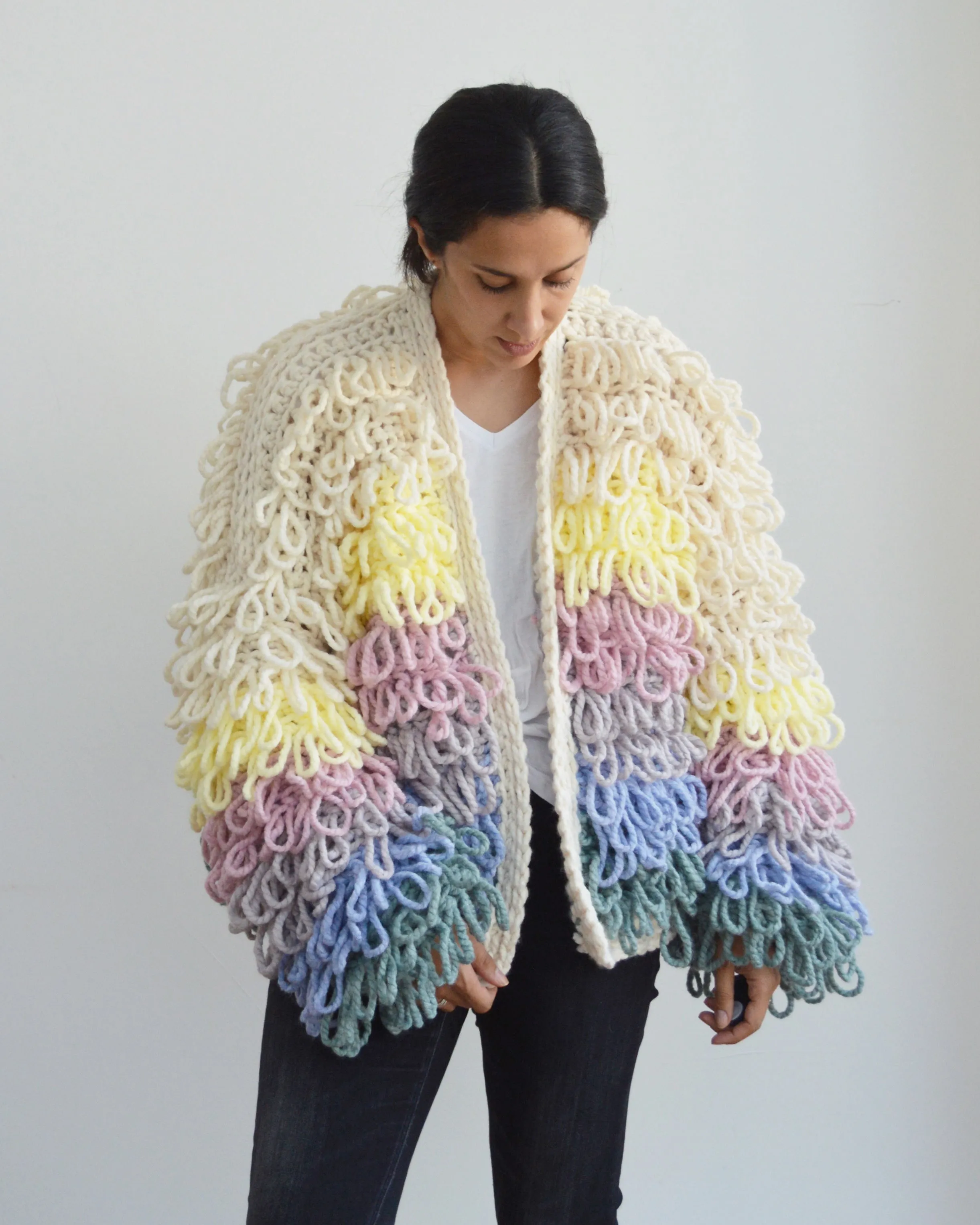 Unicorn Loopy Cardi - Downloadable Chunky Crochet Pattern