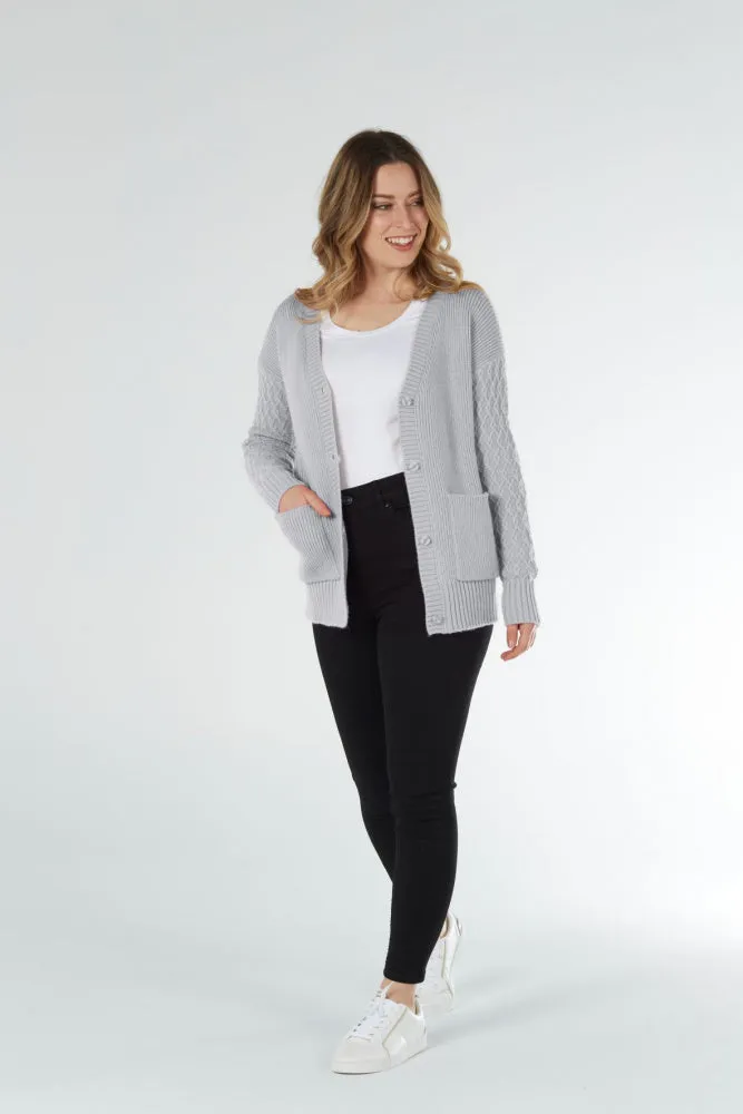 Vee Cardigan With Diamond Sleevs