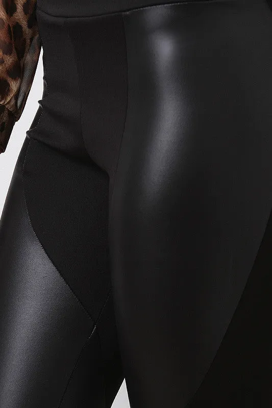 Vegan Leather Spiral Up Leggings