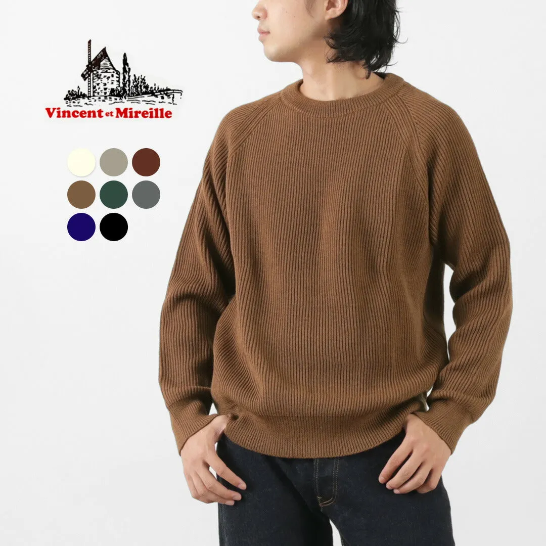 VINCENT ET MIREILLE / 8 gauge ribbed Crewneck Sweater