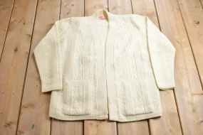 Vintage 1990s Highpoint Cable Knitted Cardigan Sweater