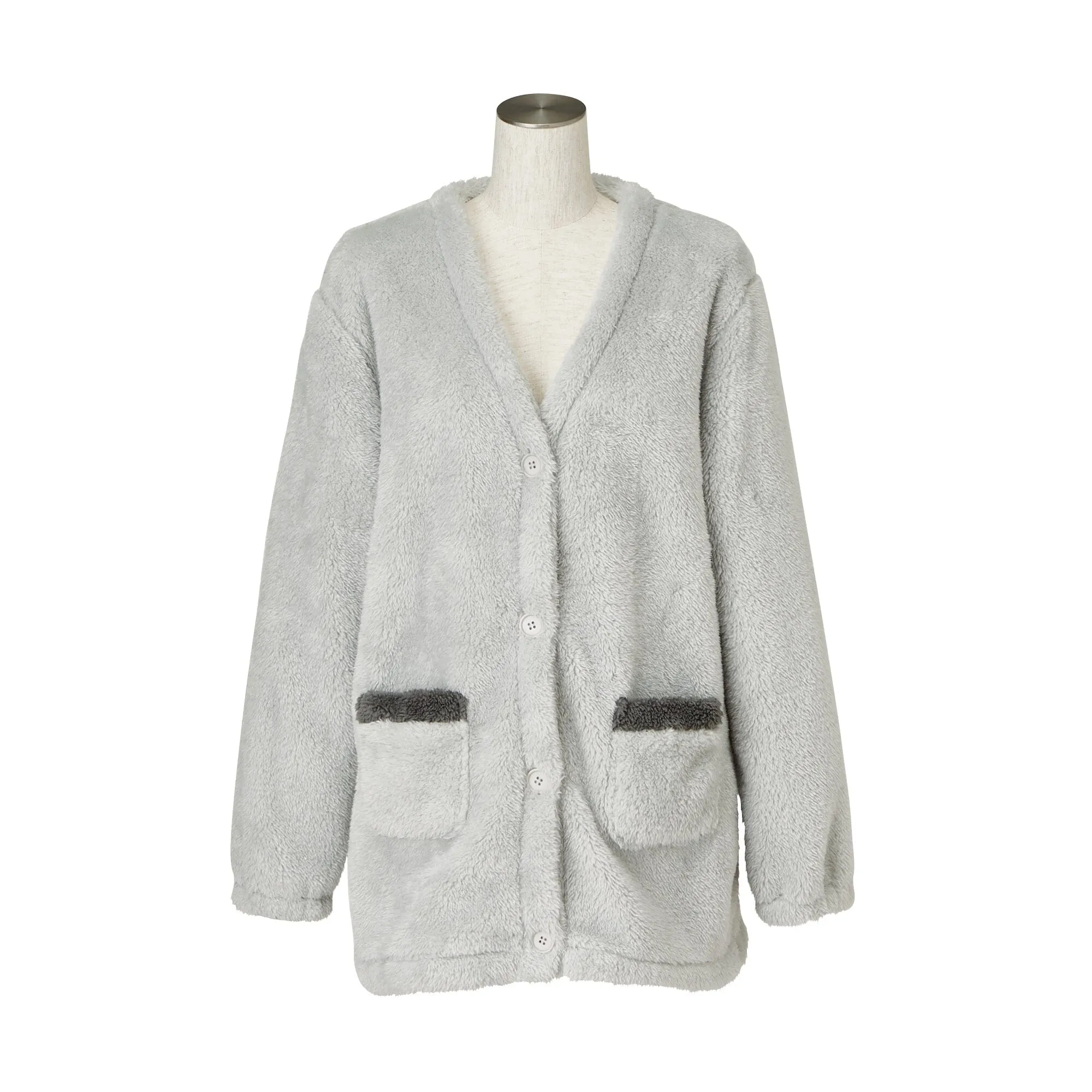 Warm Fleece Cardigan Grey