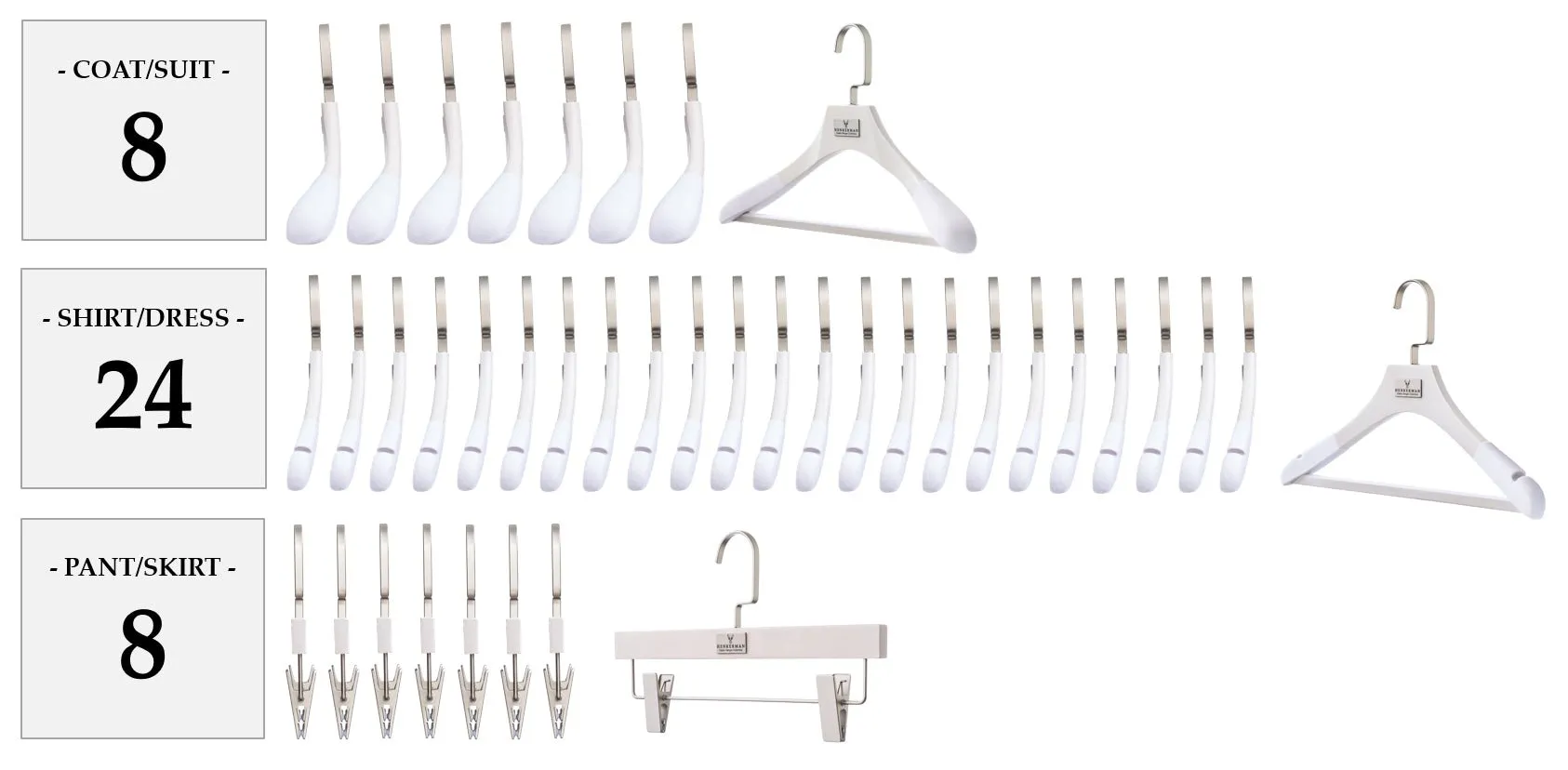 WASHED WHITE HANGER PACKAGES: POPULAR SELECTIONS