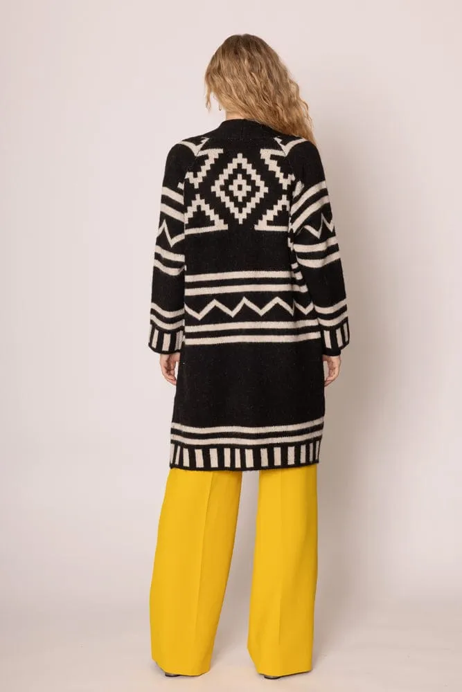 WCR420029 Aztec Long Cardigan