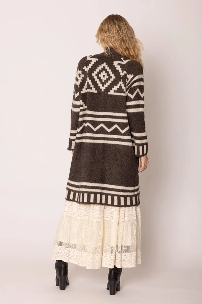 WCR420029 Aztec Long Cardigan