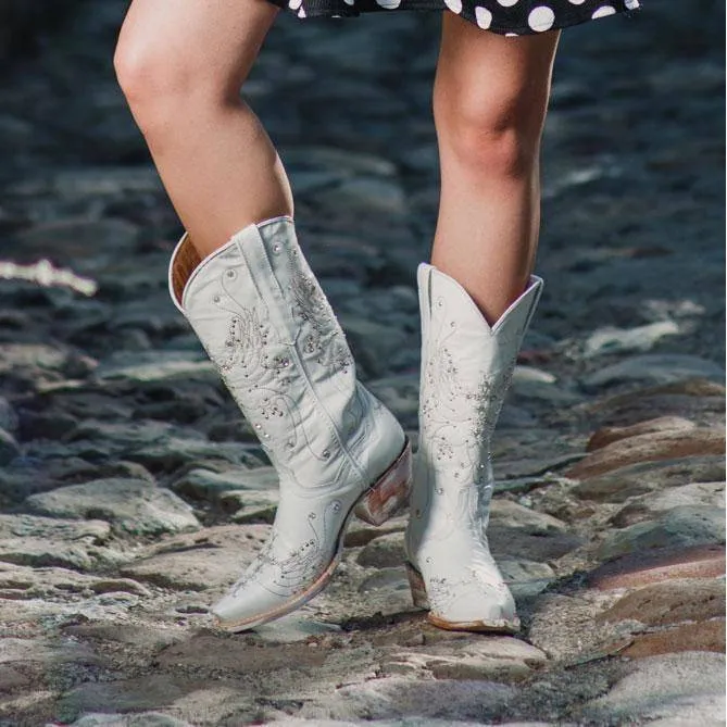 White Rhinestone Cowgirl Boots (Wedding Cowgirl Boots)